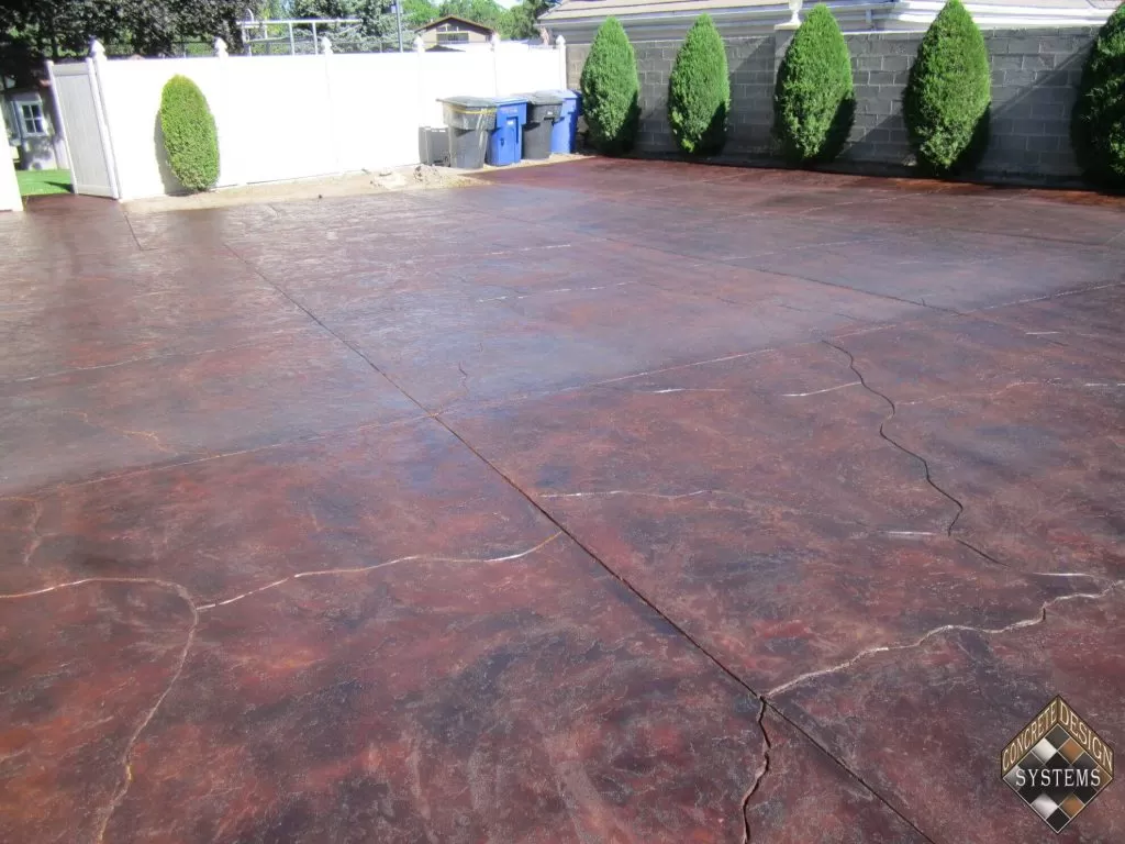 Concrete Driveway Acid Stained Overlay Service