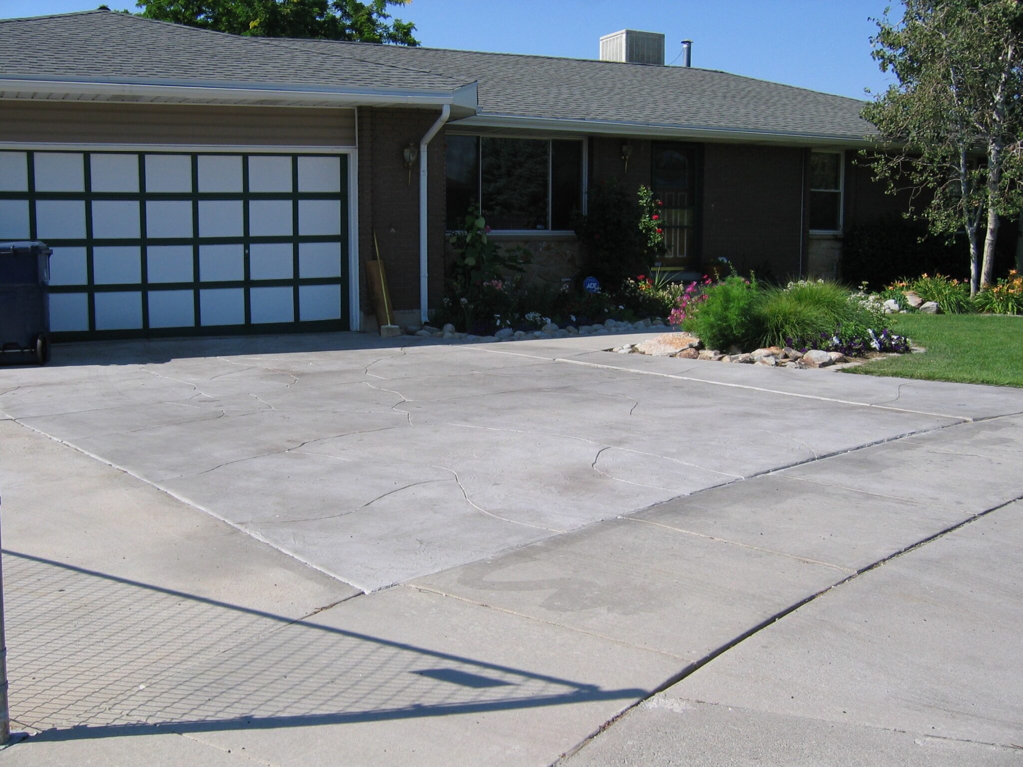 Driveway Cracked Rock Overlay Gray Highlights