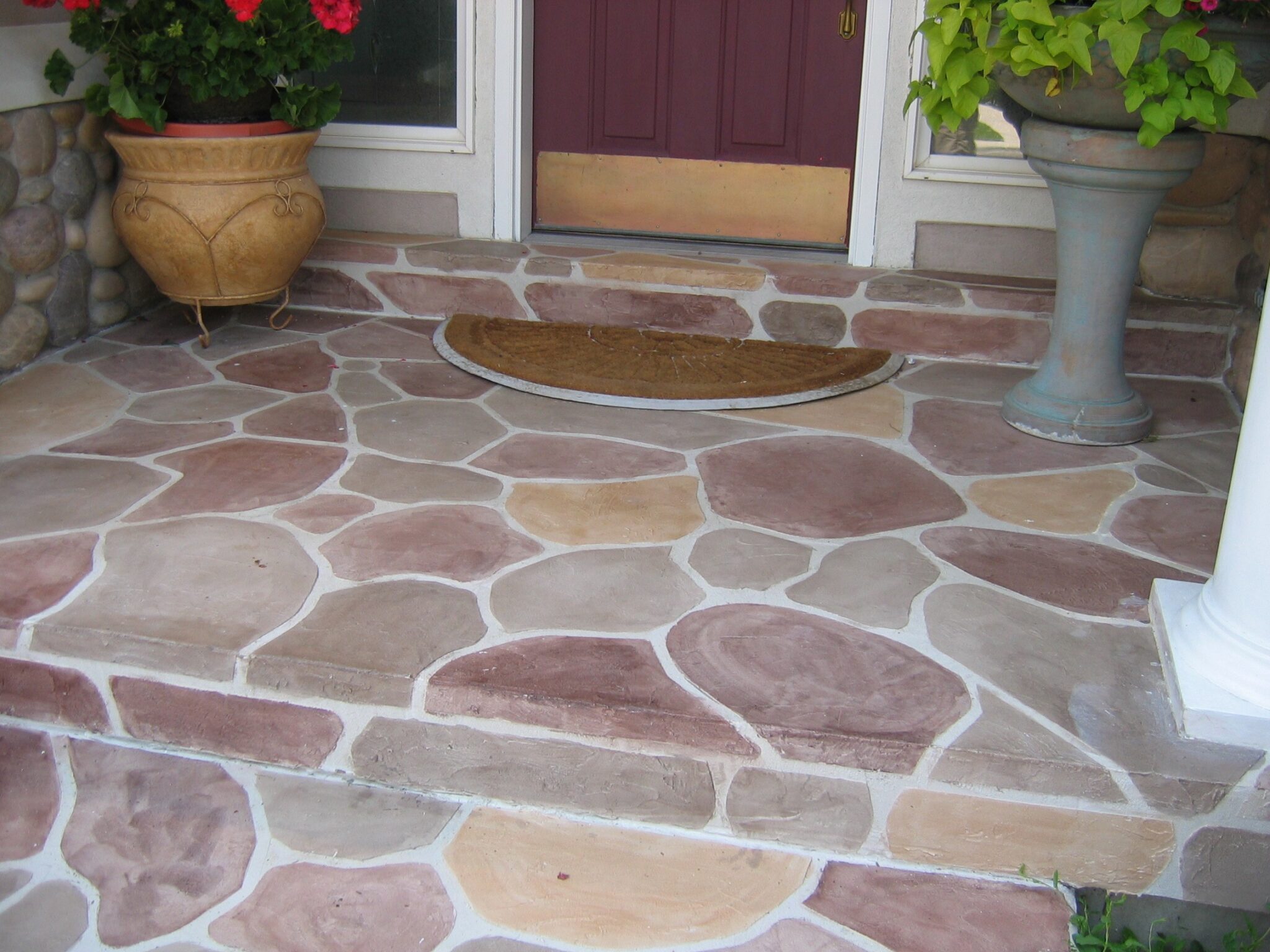 Front Entry River Stone Overlay