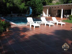 Concrete Overlay Tile Pool Deck