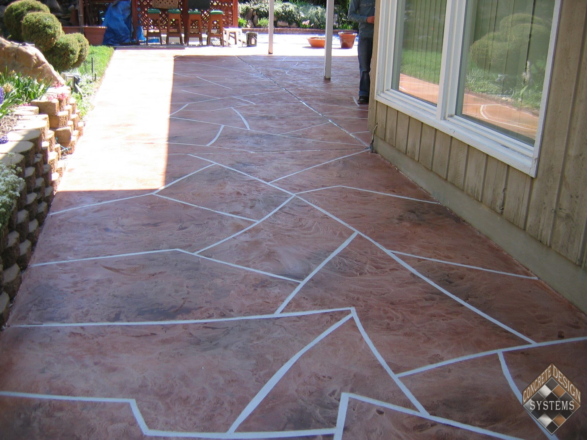 Concrete Patio Stone Pattern Overlay