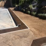 Pool Deck two-tone stain coloring