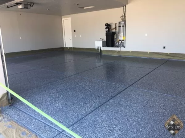 Blue Gray Epoxy With Color Flakes Service