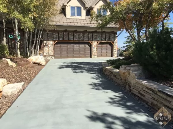 Resurfaced and Color Stained Driveway Service