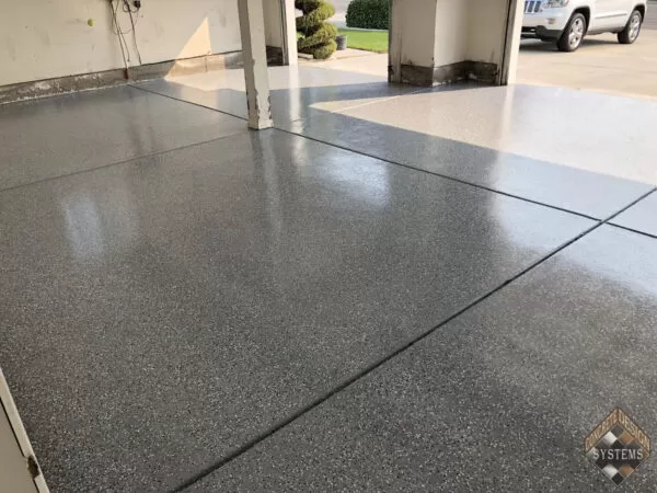 Dark Gray Epoxy With White Black Brown Color Flakes scaled service