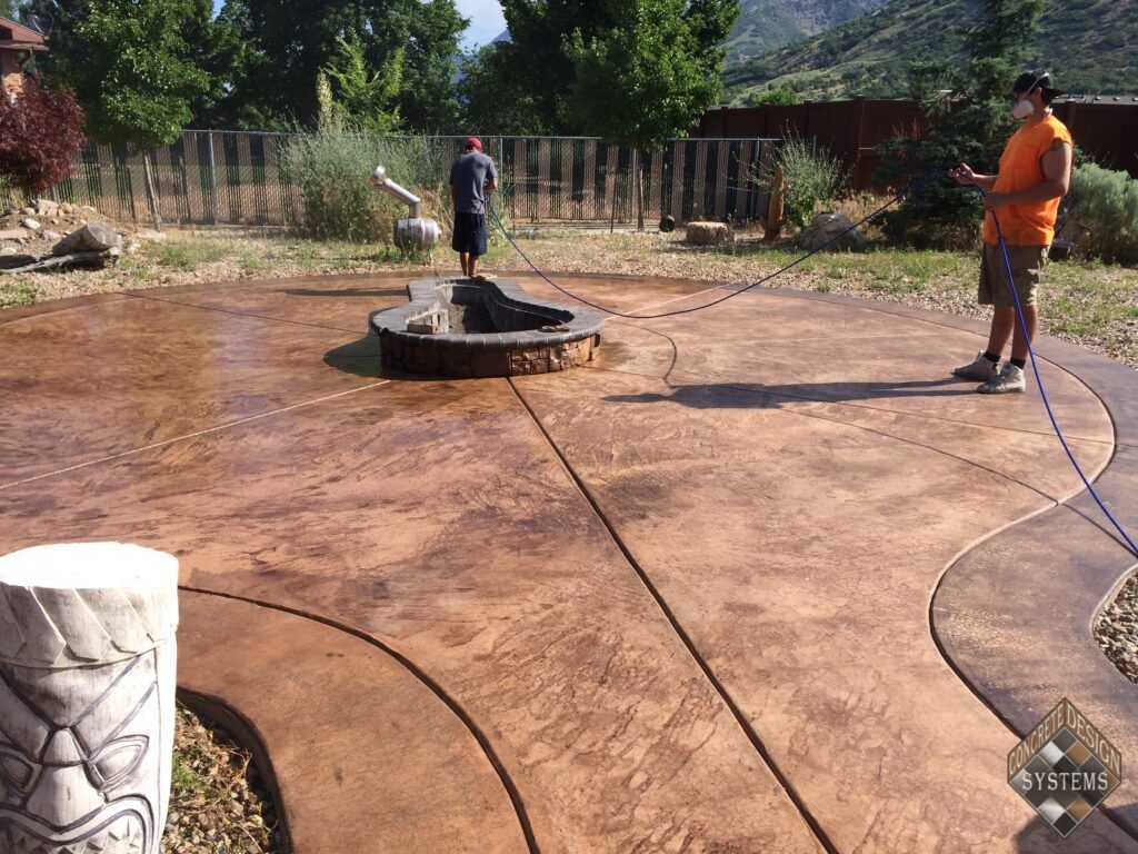 Stamped Concrete Stripped Sealed With LifeTime