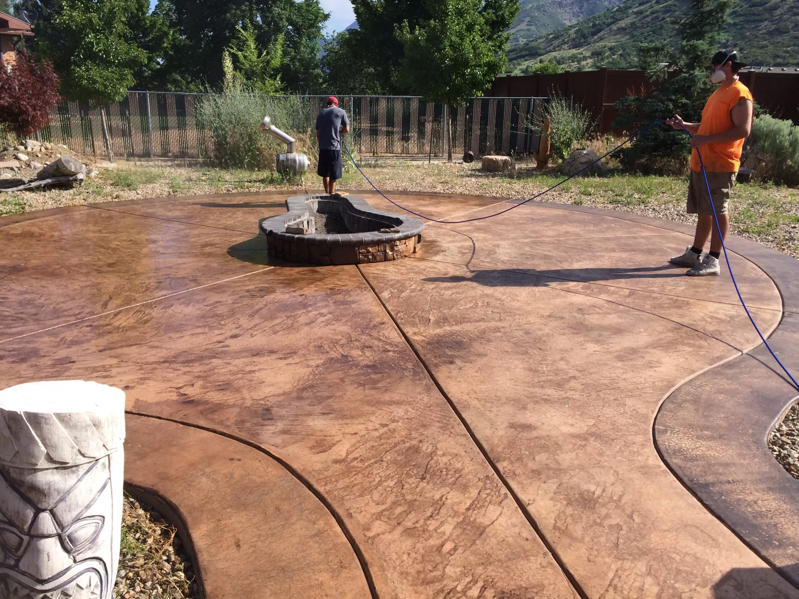 Existing Stamped Concrete Sealed With Lifetime Sealer