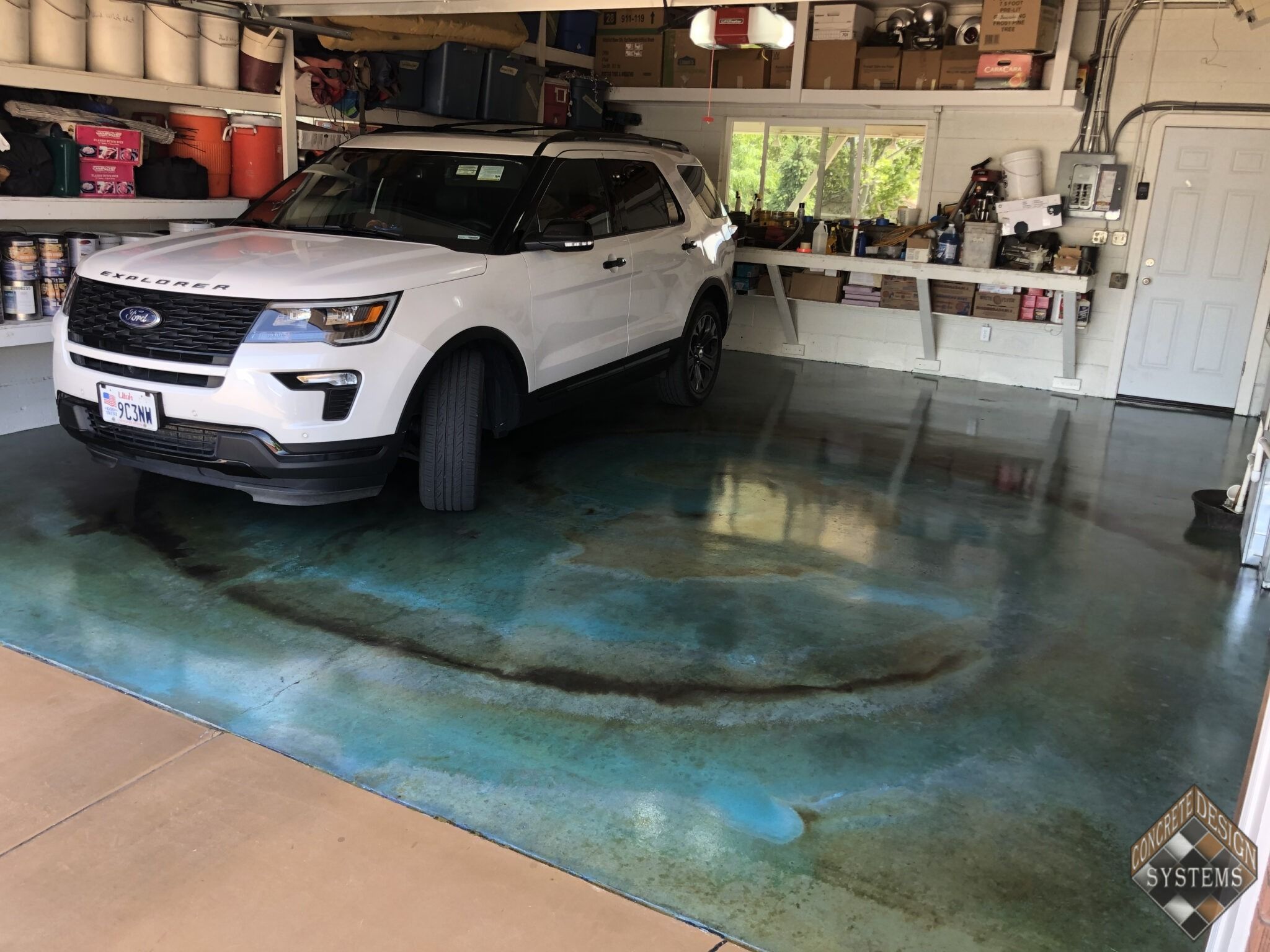 Acid Stained Garage After