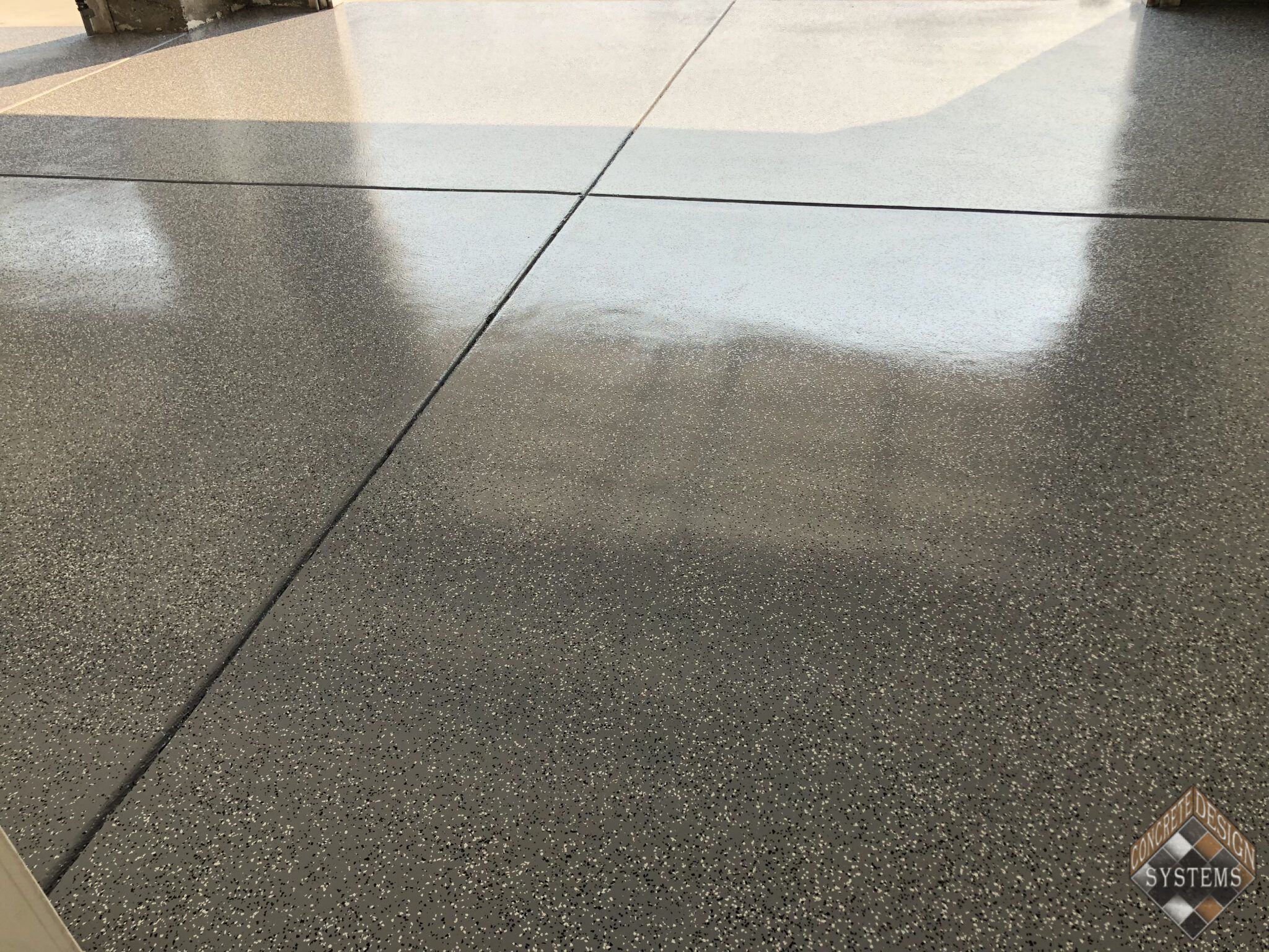 Dark Gray Epoxy With Color Chips