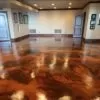 Walnut and amber acid stained basement service